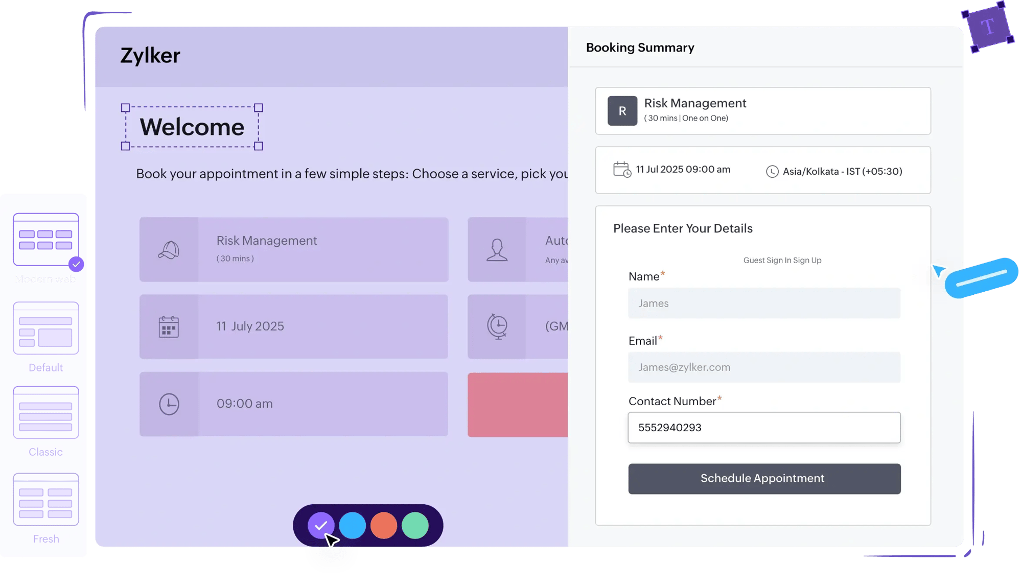 Individuell gestaltbare Buchungsseiten